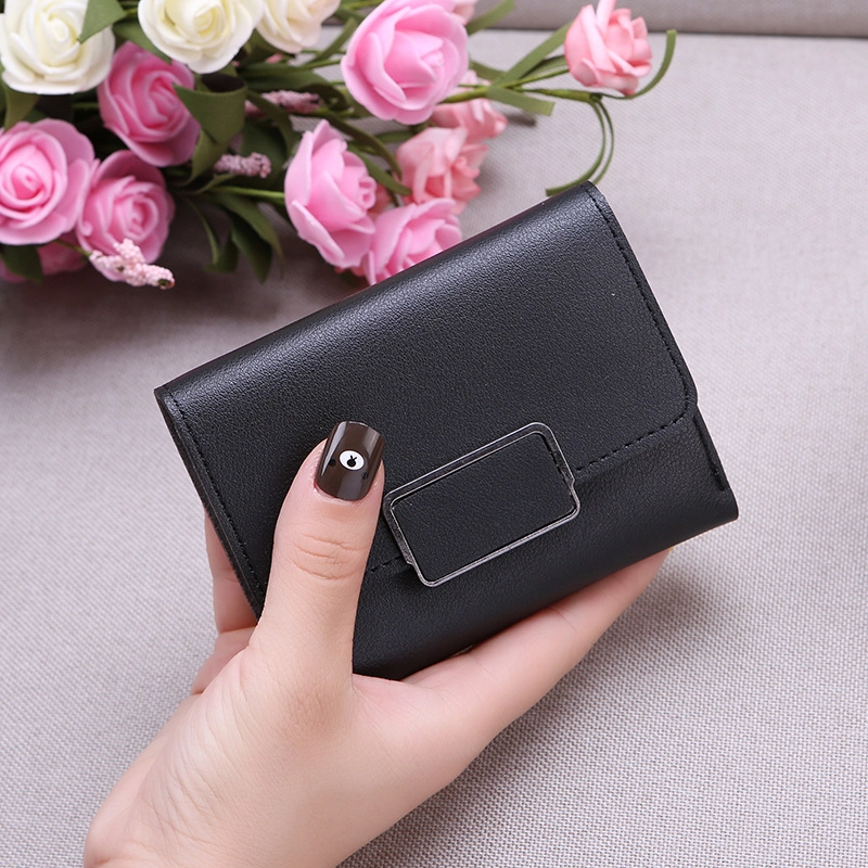 Product image KAHASIL - Dompet Lipat Wanita Pendek Mini Kecil Bahan Kulit PU Leather KHDP50 all variant Hitam